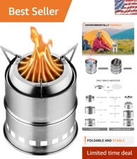Mini Stainless Steel Camping Stove with Grill Top - Ideal for Outdoor Cooking