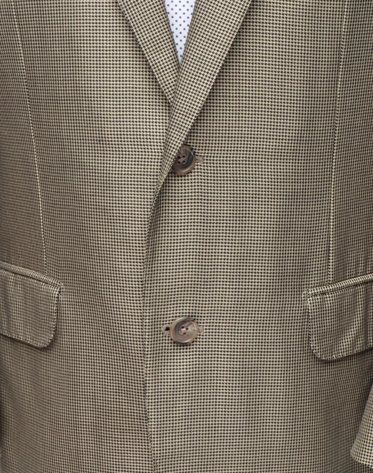 CORNELIANI Gold/Black Houndstooth Wool/Silk EU 48R UK,US 38R 6 Blazer Jacket - Image 4 of 4