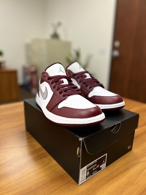 Air Jordan 1 Low White Bordeaux - Men Size 8 #553558-615 Brand New