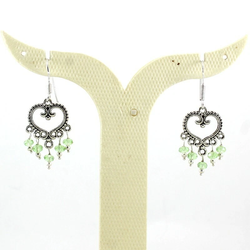 Ohrringe Natur Kristall Edelstein Handarbeit Perlen Oxidiert Ohrringe Schmuck - Bild 2 von 3