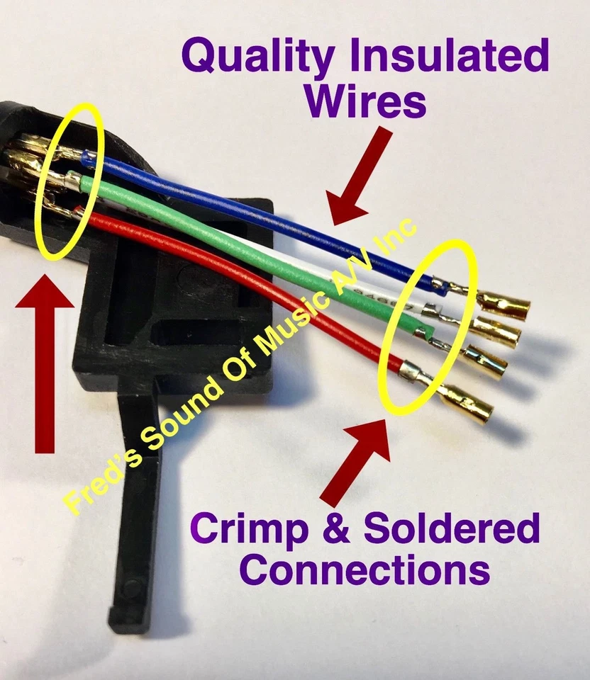 Turntable Headshell Straight Tonearm Installed Wire Leads Gold Grip Pins sku5642 - Image 2 of 4