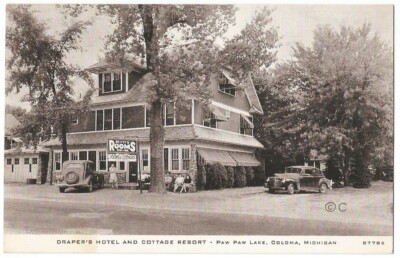 Coloma Michigan MI ~ Drapers Hotel & Cottage Resort ~ C.R. Childs 1930's