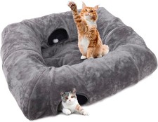 Cat Tunnel Bed for Indoor Cats, Washable  Detachable Cat Bed, Cute Peekaboo ...