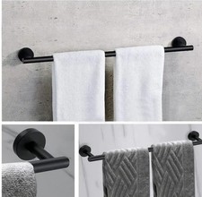 ruiling24 in. Wall Mounted Towel Bar in Stainless Steel Matte Black
