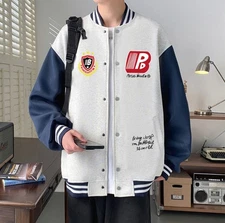 Oversized Multi-coloured Streetwear Varsity Jacket for Men and Women Size L