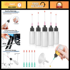 5 Pack 1 OZ Plastic Squeeze Bottles with Long Stainless Applicators - Precision