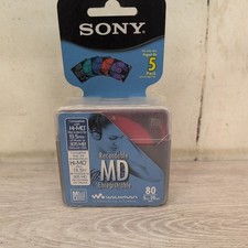 Sony MD80 Recordable Minidisc 5MDW80CL2 Walkman 5 Pack New Sealed Color