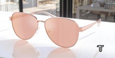 MICHAEL KORS MK1160 11086X Biarritz Rose Gold Mirror 61 mm Women's Sunglasses