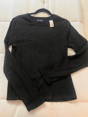 GAP Crop Rib Knit Tee TALL EXTRA Lrg NAVY