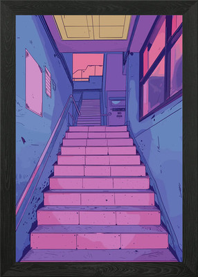 Lofi Rosa Retro Gerahmtes Wandbild Poster Leinwanddruck Bild