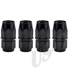 4 Pcs 6AN Straight Swivel Hose End Fittings Adaptor For Oil/Fuel/Gas Hose Line.