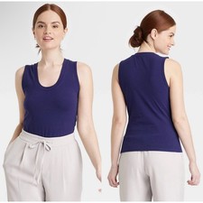 NWT Womens U-Neck Slim Fit Tank Top - A New Day - Navy Blue- Medium