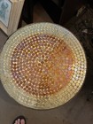 Vintage Gold Leaf Over Iron and Mosaic Glass Tripod Plant Stand — photo 6