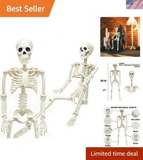 36" Skeleton Halloween Decorations, 3FT Life Size Skeleton Posable Joints