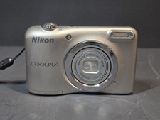 NIKON COOLPIX A10 Digital Camera 5X Wide Optical Zoom Silver. Works FREE SHIPP