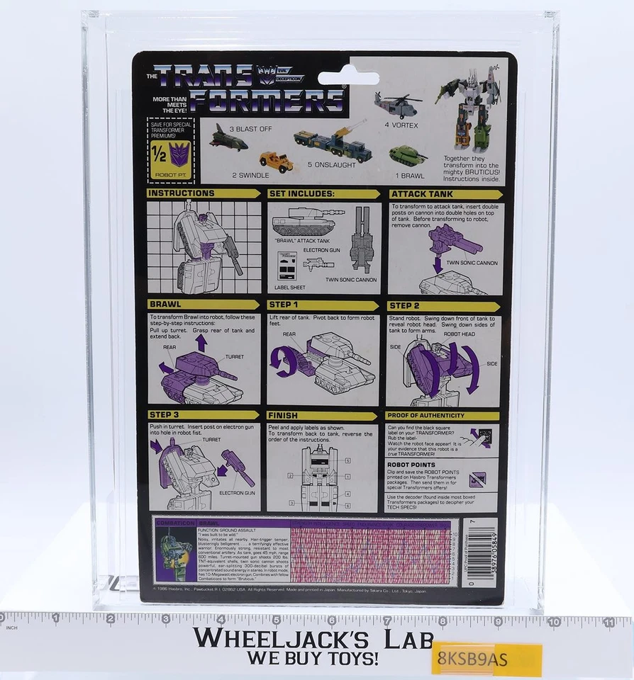 Brawl AFA GRADUADO 80+ 80/80/90 G1 Transformers 1986 Hasbro NUEVO SELLADO Foto 2 de 4