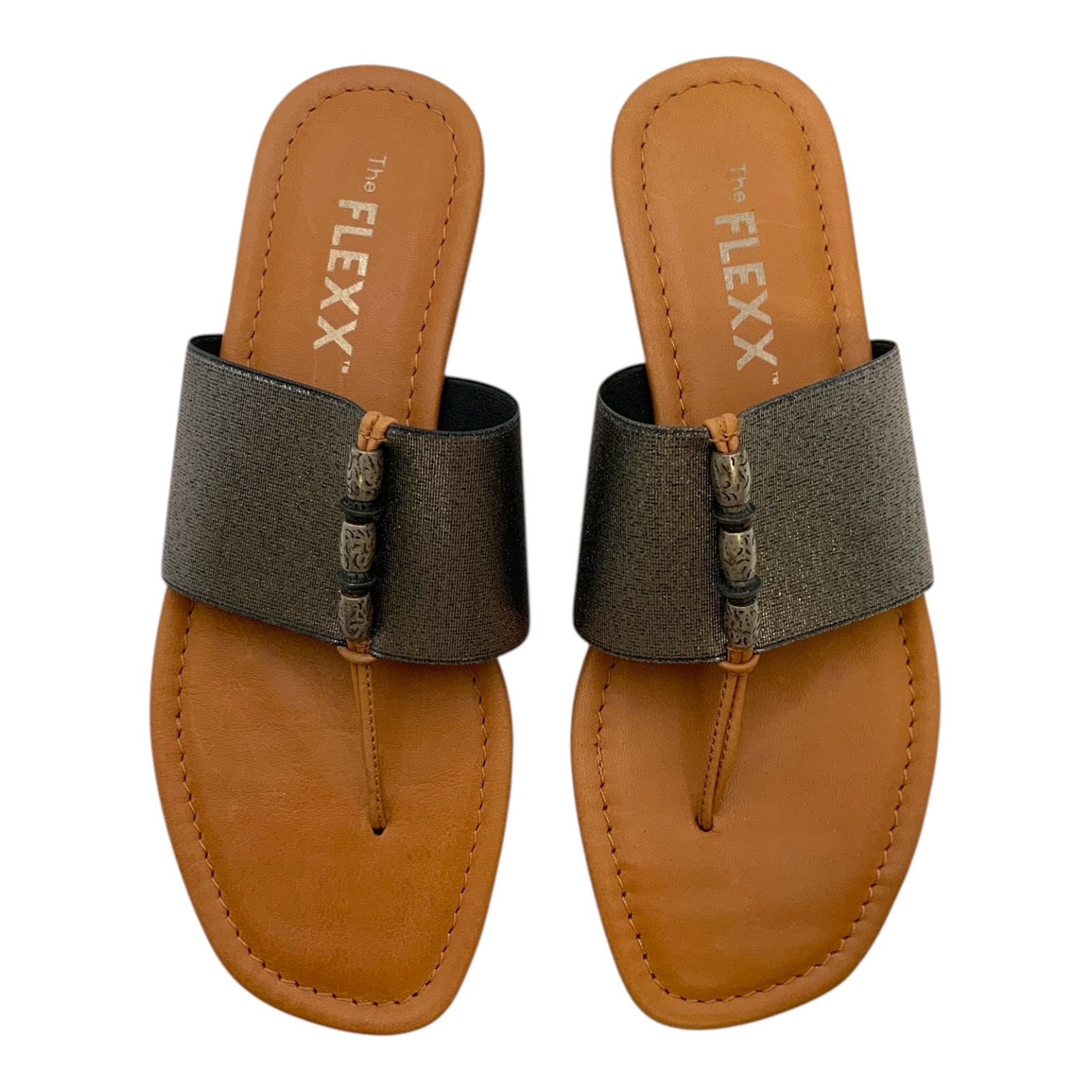 The FLEXX Rain Maker Thong Sandal Silver ElasticVaccheta US Womens 75M 6990₽