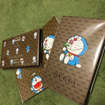 Doraemon Gucci Collab 3-Piece Set Notebook Memo Pad Stationery Used