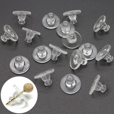 100 Pcs Large Silicone Earring Backs with Pad, Safety Earring Backings Bullet Cl
