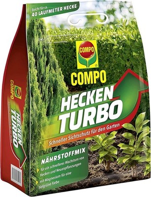 COMPO Heckenturbo - leistungsstarker Spezial-Dünger für Hecken (4 kg) grün