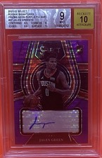 2021-22 Panini Select Jalen Green Purple Pulsar Rookie Auto /10 BGS 9
