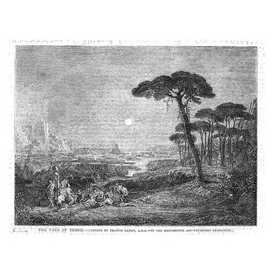 GRIECHENLAND Das Tal von Tempe von Francis Danby - antiker Druck 1857