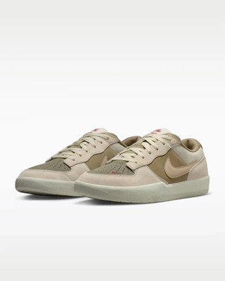 Nike SB Force 58 DV5477-106 Men Olive Suede Canvas Gum Sole Skate Sneakers