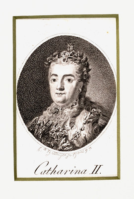 Katharina die Große Original Radierung Passepartout Bollinger 1797