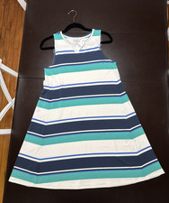 LOFT Outlet Sleeveless Tank T-Shirt STRIPED Mini Dress  (SIZE: Medium)-- NEW NWT
