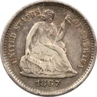 1867-S Seated Liberty Half Dime, Extremely Fine XF