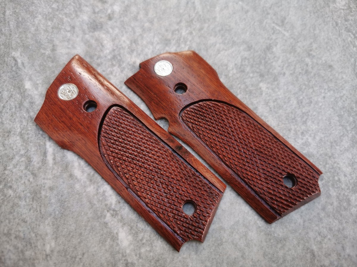 S&W MODEL 59 459 559 659 GRIPS ROSEWOOD CHECKERED NICE GIFT