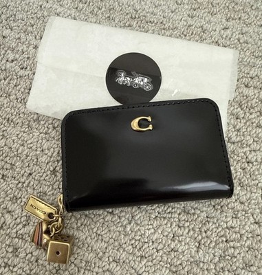 NWT💯 COACH Essential Small Zip Around Wallet in Black Leather