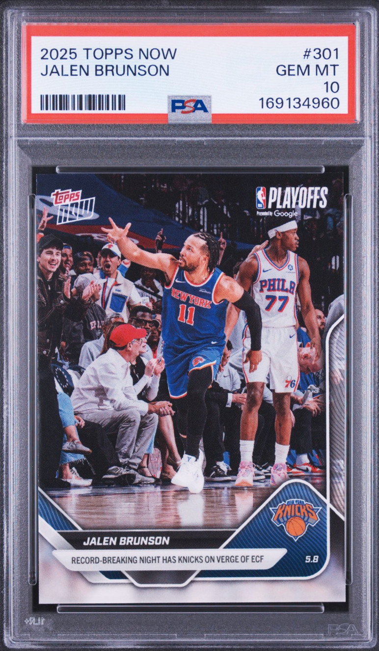 2025-26 Topps Now NBA #301 Jalen Brunson PSA 10 Timothee Chalamet NY Knicks