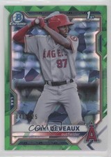 2021 Bowman Sapphire Edition Chrome Prospects Green Refractor Trent Deveaux 0x8e