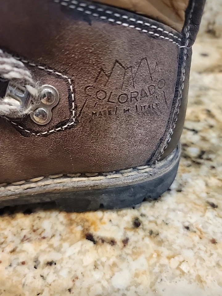 Botas de Senderismo Colorado De Colección Suelas Vibram Para Hombre 8.5D Gamuza Cuero Hechas en Italia Foto 4 de 4