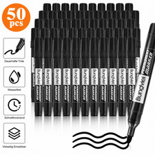50 Permanent Marker Schwarz Wasserfest Schnel...