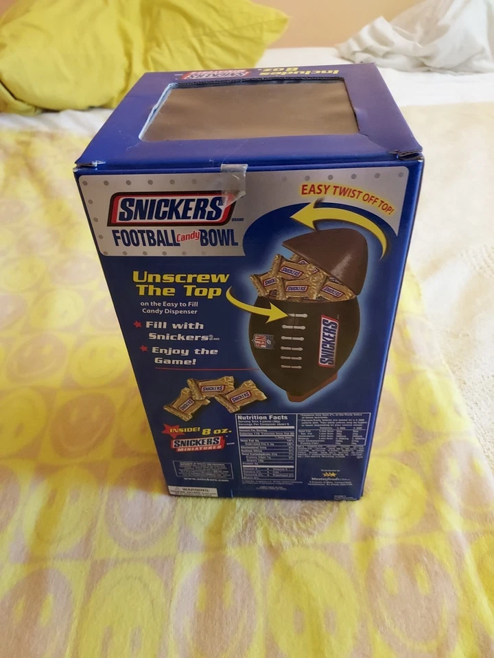 Snickers Vintage Football Candy Bowl. NO CANDY. With Box. Made In USA - Image 3 of 4