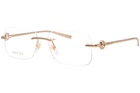 Gucci GG1703O 003 Eyeglasses Gold Rimless Style Rectangle Shape 55mm