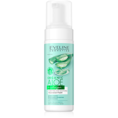 Eveline Cosmetics Organic Aloe + Collagen Face Wash Foam For All Skin Types