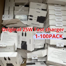 25w USB C Super Fast Charger 3FT Cable Block Lot For Samsung Galaxy S23/S22/S21