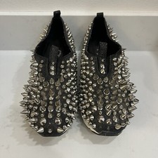 Sneakers Jeffrey Campbell donna nere con borchie a punta punk grunge goth taglia 10