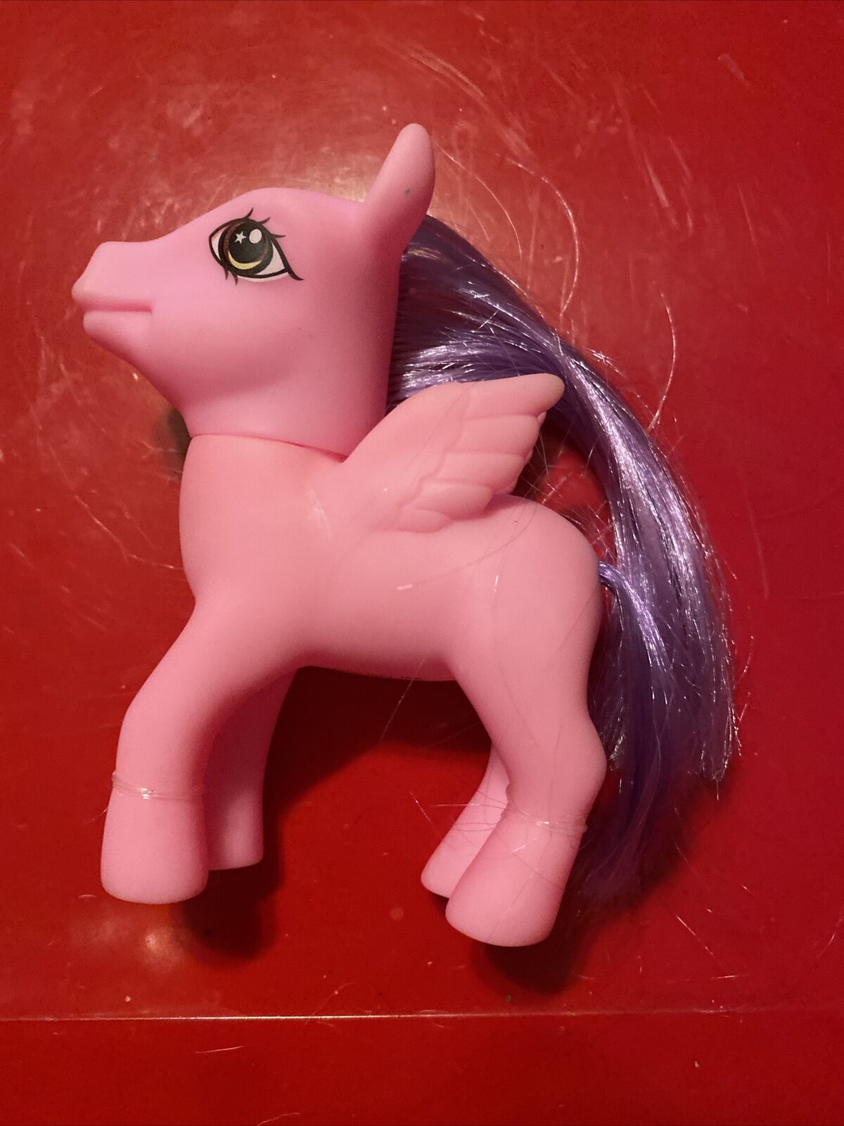 Greenbrier Intl Plastic Toy Pegasus Pony Pink With Purple Hair