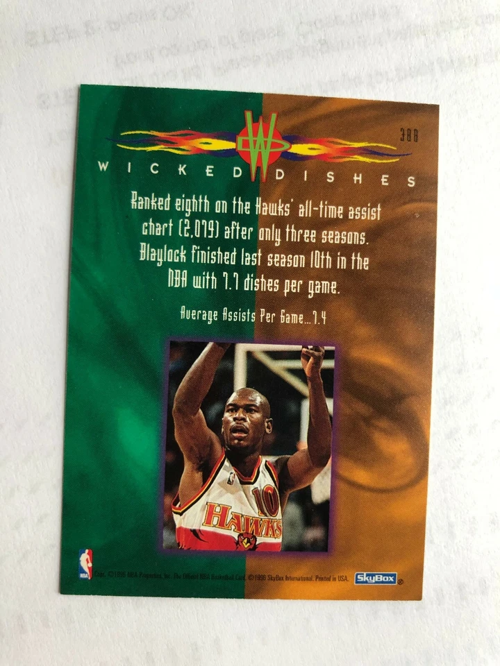 Nice 1996 MOOKIE BLAYLOCK SkyBox Basketball Card  # 388 Made in USA - Image 3 of 4