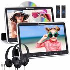 2 X 10.1" Hd Screen Car Dvd Player Headrest Monitor Full Hd Hdmi Usb Sd+Headsets