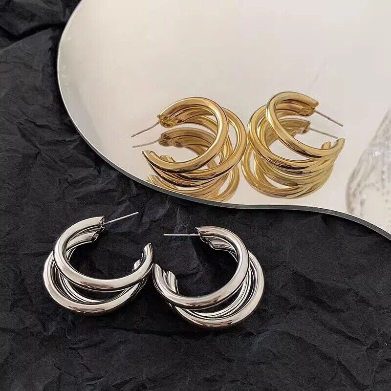 Big Hoop Earrings Geometry Metal Earring For Women Earring Trend ...
