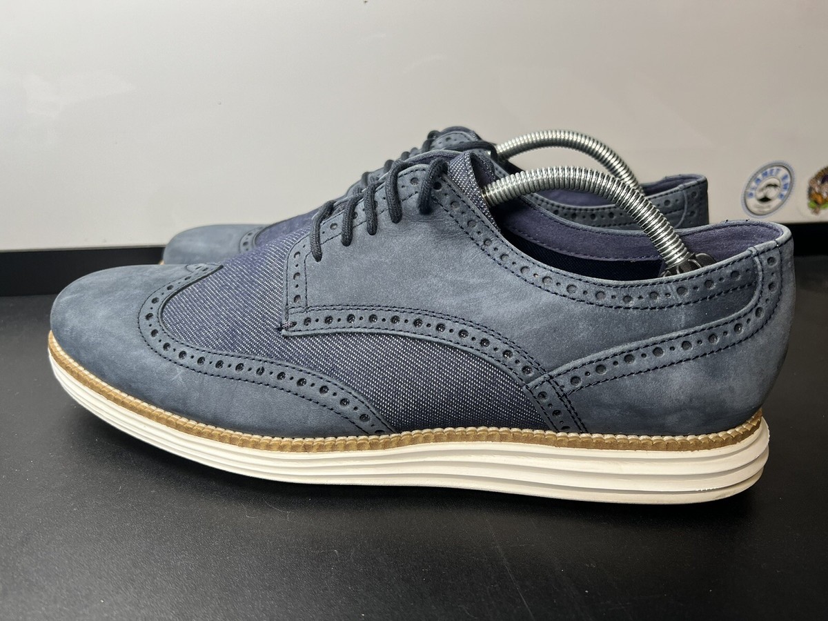 COLE HAAN ØriginalGrand Wingtip Oxfords MENS SIZE 10.5 NAVY BLUE / TEAL Cole Haan Zerogrand Stitchlite Blue Wingtip | Mercari main image 4
