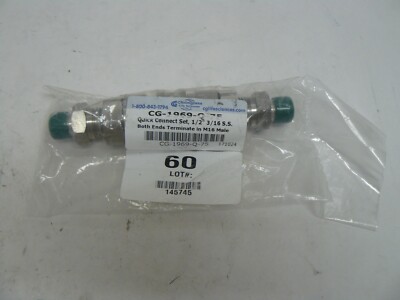 Chemglass CG-1696-Q-75 quick connect set 1/2 inch 316 Stainless steel new
