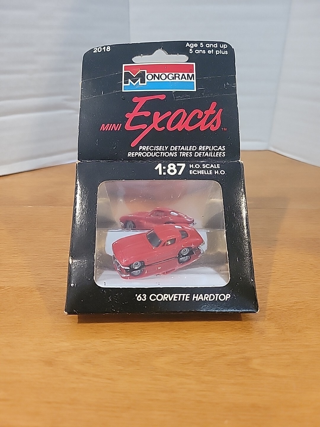 Monogram Mini Exacts 1:87 #2018 1963 Corvette Hardtop Vintage 1990