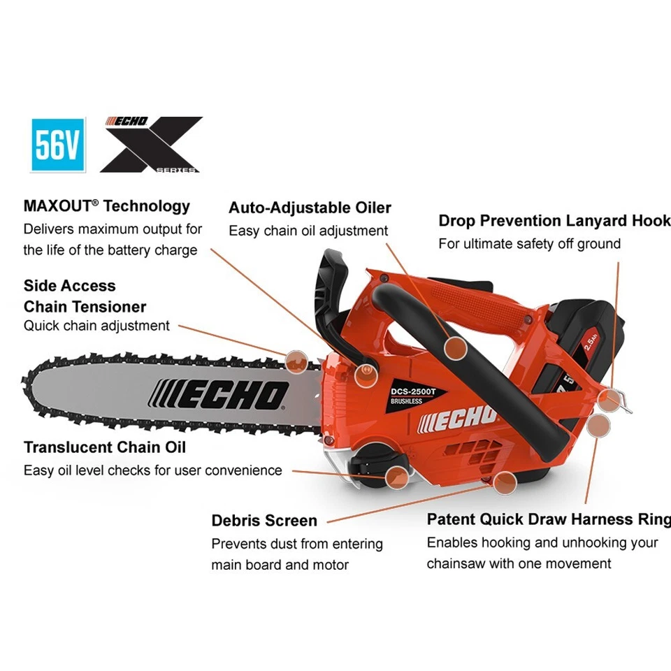 Echo DCS-2500TN-12R1 eFORCE® 56 Volt Top Hand CS W/ 80TXL Bar & Chain - Image 2 of 2