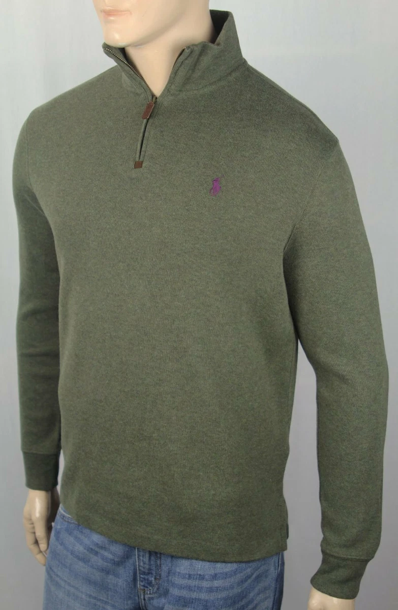 Ralph lauren half zip best sale green